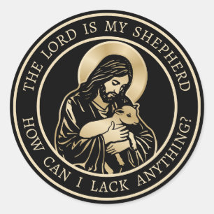 Jesus Caring Shepherd Classic Round Sticker