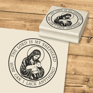 Jesus Caring Shepherd Rubber Stamp