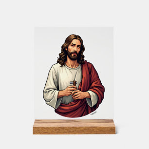 Jesus Carpenter Mark Vintage Engraving Tee 2 Acrylic Sign