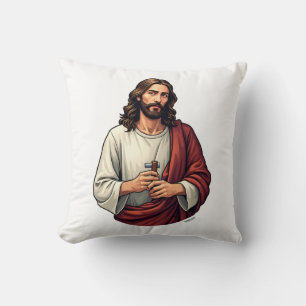 Jesus Carpenter Mark Vintage Engraving Tee 2 Cushion