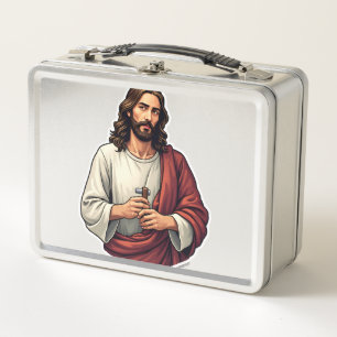 Jesus Carpenter Mark Vintage Engraving Tee 2 Metal Lunch Box