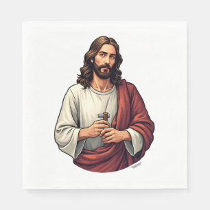 Jesus Carpenter Mark Vintage Engraving Tee 2 Napkin