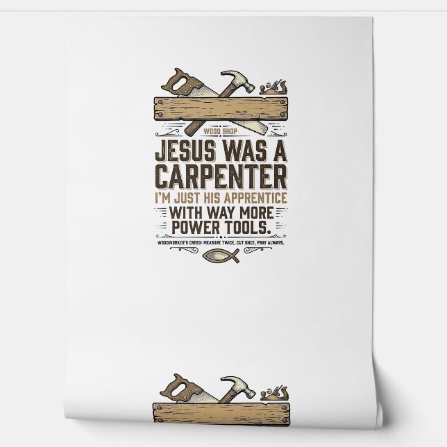Jesus Carpenter Woodworker Apprentice Vintage Shir Wallpaper (Unrolling)