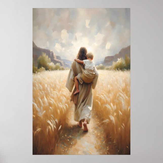 Jesus Carrying Child Jesus and Boy Jesus and Kids  Poster (Front)