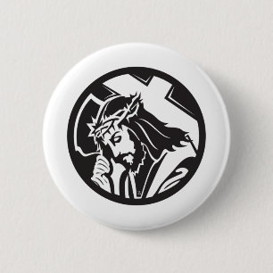 Jesus Carrying The Cross 6 Cm Round Badge