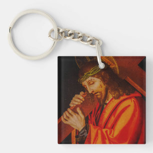 Jesus carrying the cross key ring