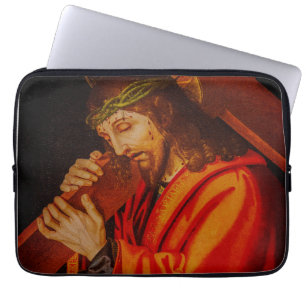 Jesus carrying the cross laptop case
