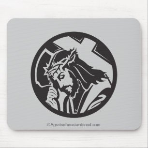 Jesus carrying the cross mouse mat