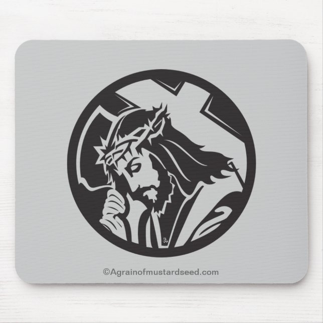Jesus carrying the cross mouse mat (Front)