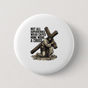 Jesus Carrying the Cross Vintage Christian 6 Cm Round Badge