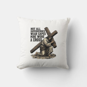 Jesus Carrying the Cross Vintage Christian Cushion