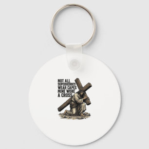 Jesus Carrying the Cross Vintage Christian Key Ring