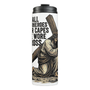 Jesus Carrying the Cross Vintage Christian Thermal Tumbler