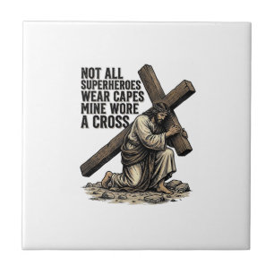 Jesus Carrying the Cross Vintage Christian Tile