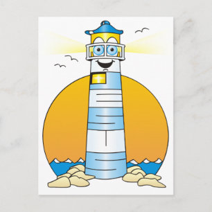 Jesus Cartoon Lighthouse Postcard