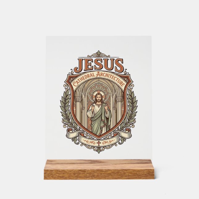Jesus Cathedral Architecture Jesus Cathedral Archi Acrylic Sign (Front)