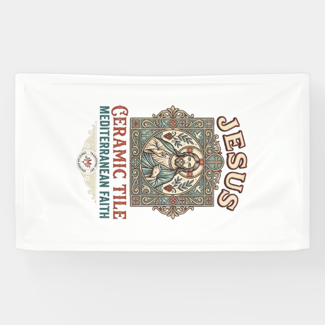 Jesus Ceramic Tile Mediterranean Faith Jesus Ceram Banner (Horizontal)