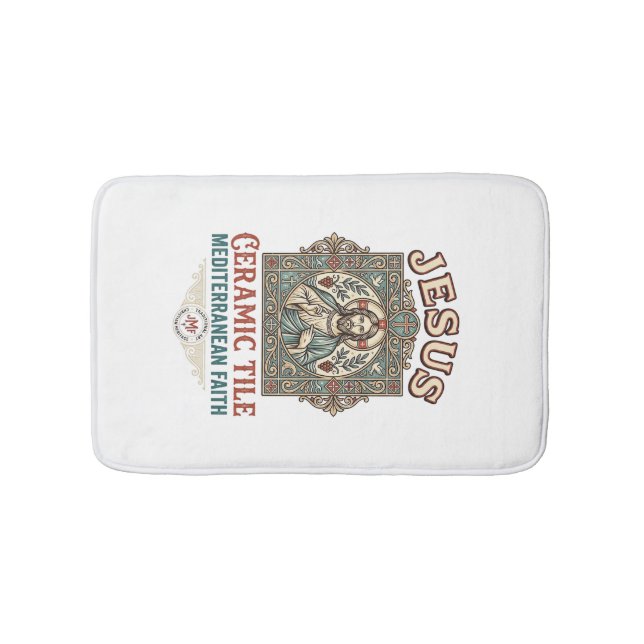 Jesus Ceramic Tile Mediterranean Faith Jesus Ceram Bath Mat (Front)