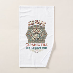 Jesus Ceramic Tile Mediterranean Faith Jesus Ceram Hand Towel