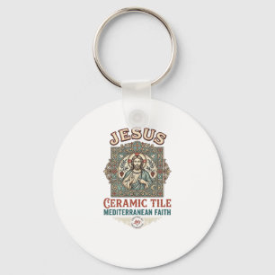 Jesus Ceramic Tile Mediterranean Faith Jesus Ceram Key Ring