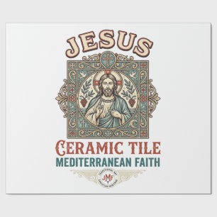 Jesus Ceramic Tile Mediterranean Faith Jesus Ceram Wrapping Paper