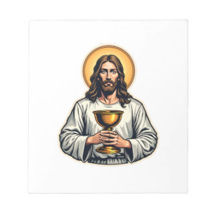 Jesus Chalice Crest Vintage Engraving Shirt 2 Notepad