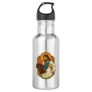 Jesus Chalk Covered Black Gym Clothes Mess Workout 532 Ml Water Bottle