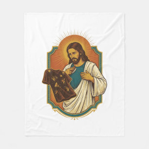 Jesus Chalk Covered Black Gym Clothes Mess Workout Fleece Blanket