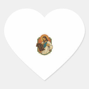 Jesus Chalk Covered Black Gym Clothes Mess Workout Heart Sticker