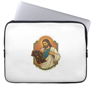 Jesus Chalk Covered Black Gym Clothes Mess Workout Laptop Sleeve