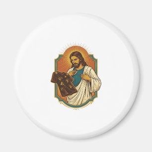 Jesus Chalk Covered Black Gym Clothes Mess Workout Magnet
