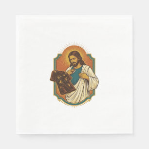 Jesus Chalk Covered Black Gym Clothes Mess Workout Napkin
