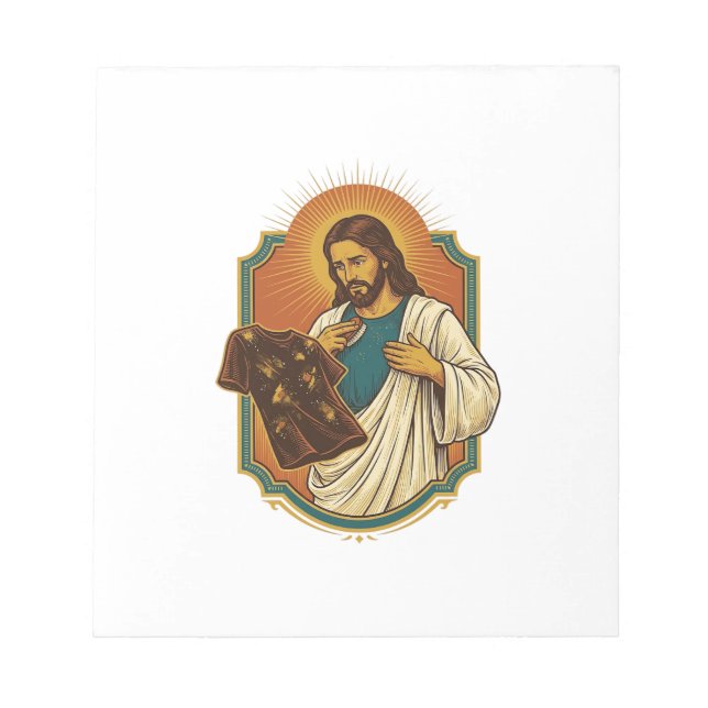 Jesus Chalk Covered Black Gym Clothes Mess Workout Notepad (Front)
