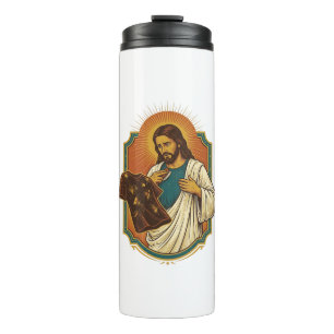 Jesus Chalk Covered Black Gym Clothes Mess Workout Thermal Tumbler