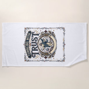 Jesus Cheer Gymnastics Graphic Tee Christian Art_1 Beach Towel