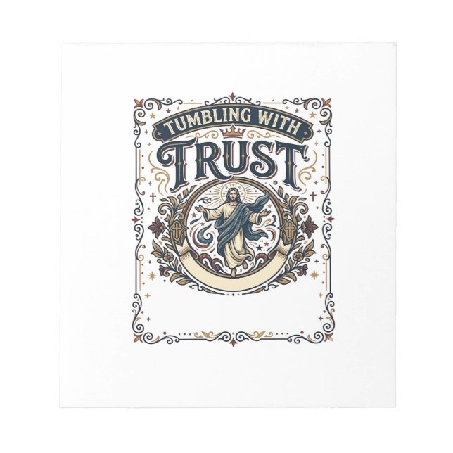 Jesus Cheer Gymnastics Graphic Tee Christian Art_1 Notepad (Front)