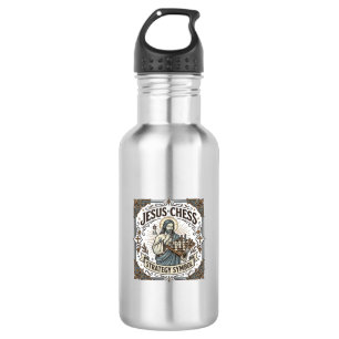 Jesus Chess Strategy Symbol Jesus Chess Strategy C 532 Ml Water Bottle