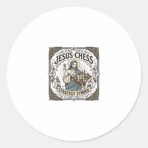 Jesus Chess Strategy Symbol Jesus Chess Strategy C Classic Round Sticker