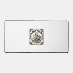 Jesus Chess Strategy Symbol Jesus Chess Strategy C Desk Mat