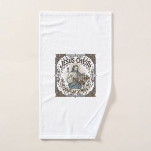 Jesus Chess Strategy Symbol Jesus Chess Strategy C Hand Towel