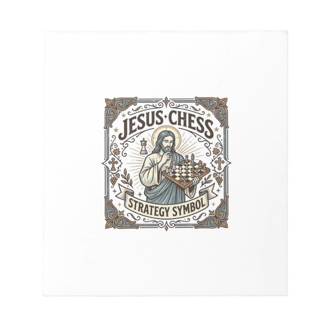 Jesus Chess Strategy Symbol Jesus Chess Strategy C Notepad (Front)
