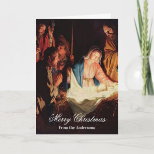 Jesus child with Mary & Joseph Merry Christmas Card