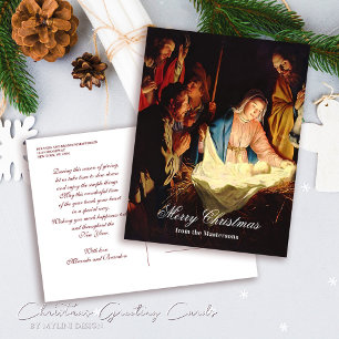 Jesus child with Mary & Joseph Merry Christmas Holiday Postcard
