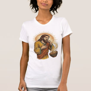 Jesus Choking Dry Tortilla Chip Crumb Food Humor_1 T-Shirt