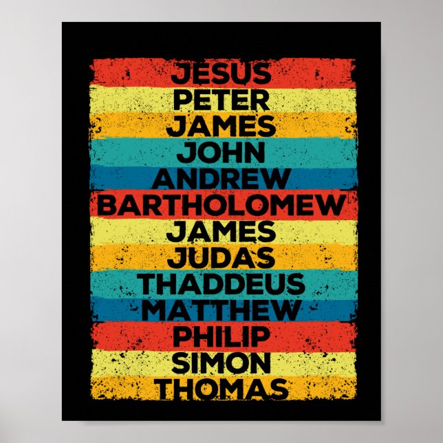 Jesus Christ 12 Apostles Disciples Funny Christmas Poster (Front)