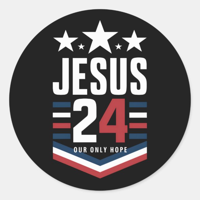 Jesus Christ 2024 President USA Election Political Classic Round Sticker (Front)