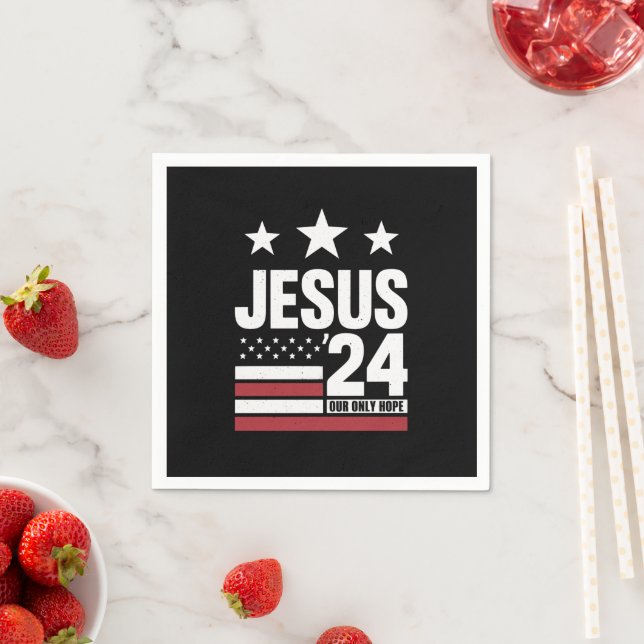Jesus Christ 2024 President USA Election Political Napkin (Insitu)