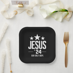 Jesus Christ 2024 President USA Election Political Paper Plate