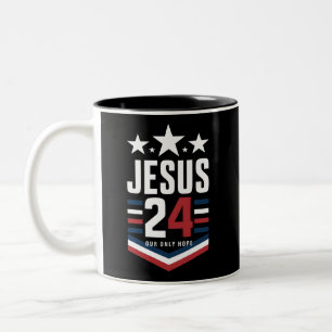 Jesus Christ 2024 President USA Election Political Two-Tone Coffee Mug