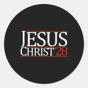 Jesus Christ 2028 Vote Jesus Premium  Classic Round Sticker